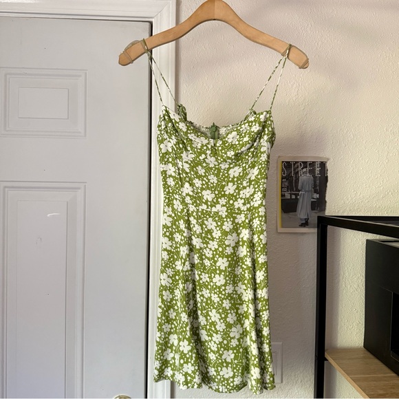 reformation green and white dress Reformation Sequence Dress main image 0